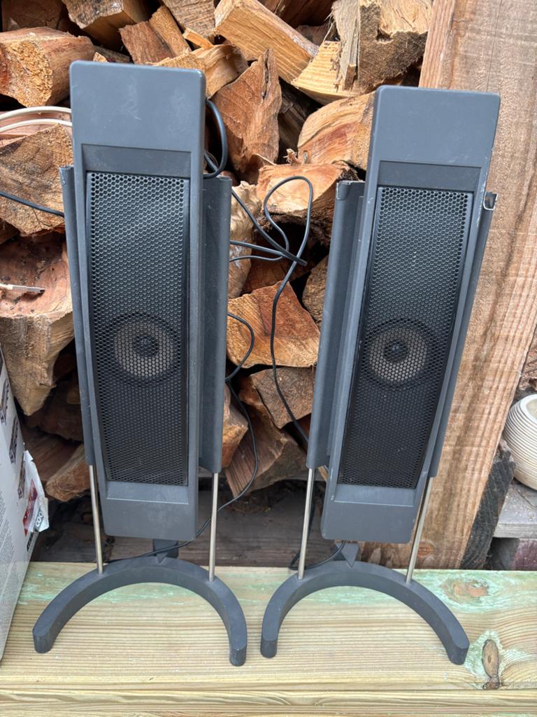 Vintage Philips speakers met standaard, Philips, Gebruikt, Ophalen of Verzenden, Minder dan 60 watt