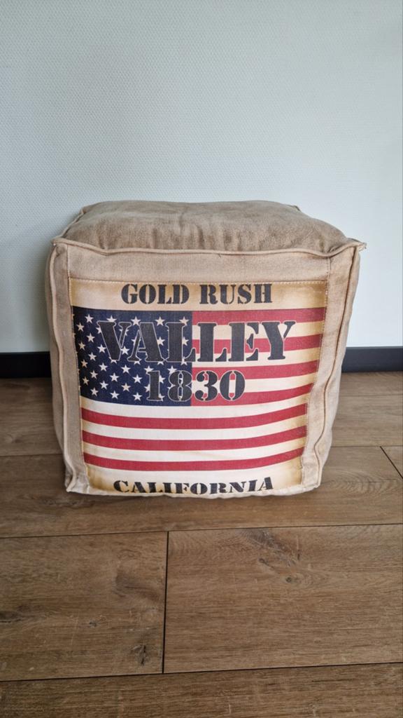 Poef Gold Rush Valley 1830 California, Ophalen, Minder dan 50 cm, Gebruikt, Vintage, Industrieel, Amerikaans