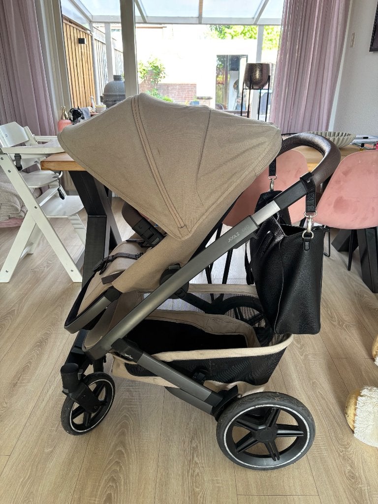 Joolz Geo3 Sandy Taupe complete set + Snoozz luiertas, Kinderen en Baby's, Kinderwagens en Combinaties, Gebruikt, Verstelbare duwstang