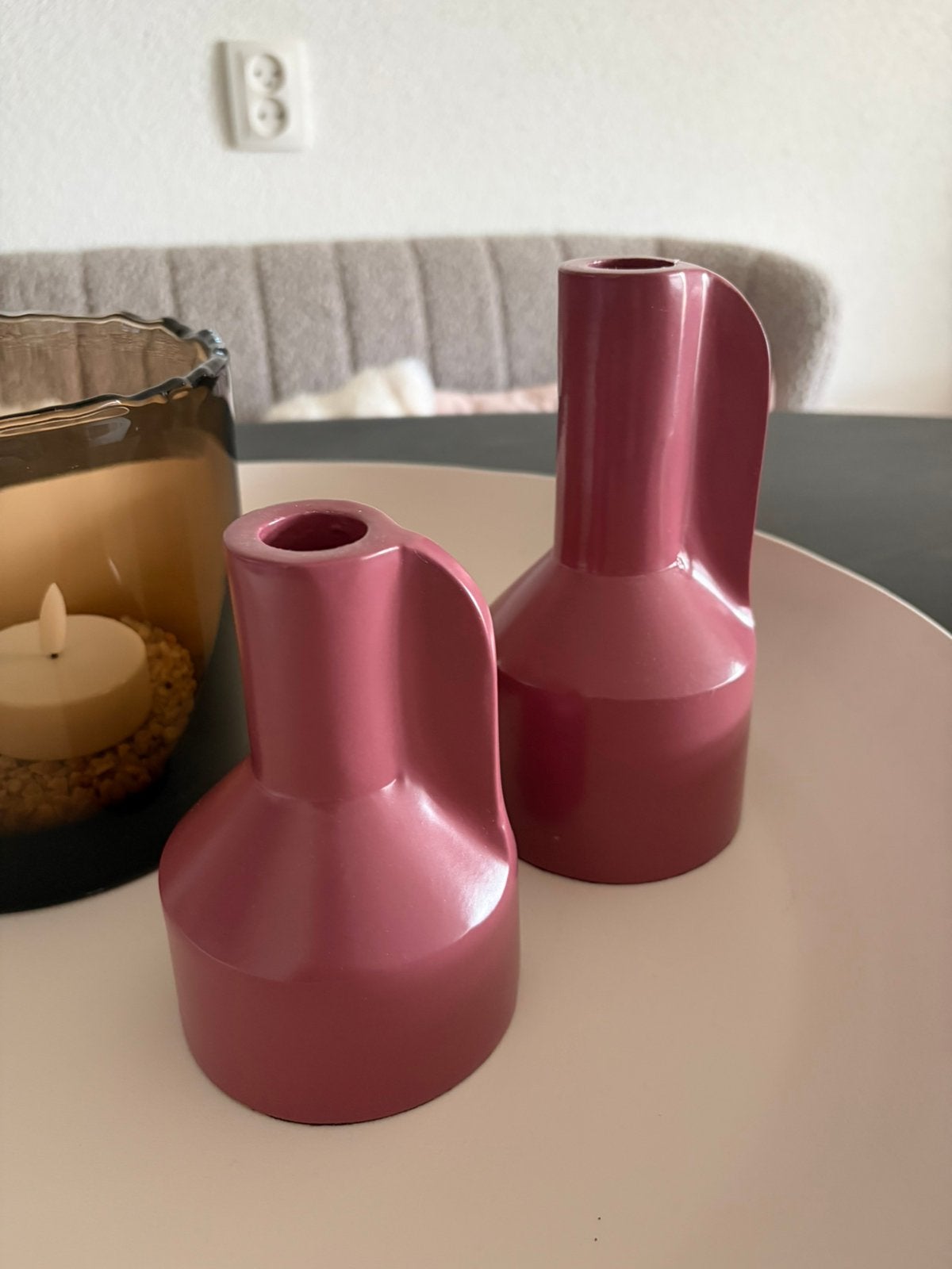 Vase the World kandelaars 2 stuks, Ophalen of Verzenden, Zo goed als nieuw, Roze, Metaal