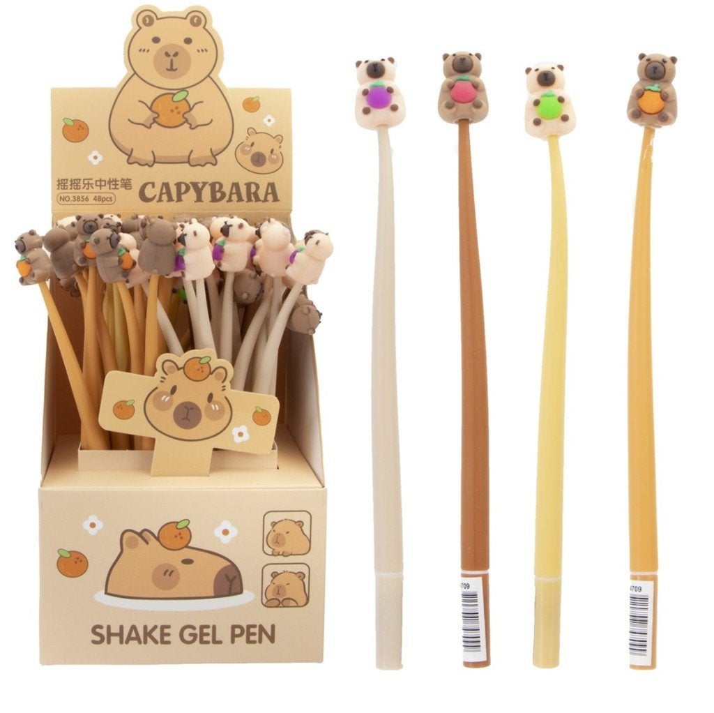 PARTIJ CAPYBARA PEN 23CM 4 KLEUREN IN DISPLAYBOX, ., Nieuw, Ophalen of Verzenden, .