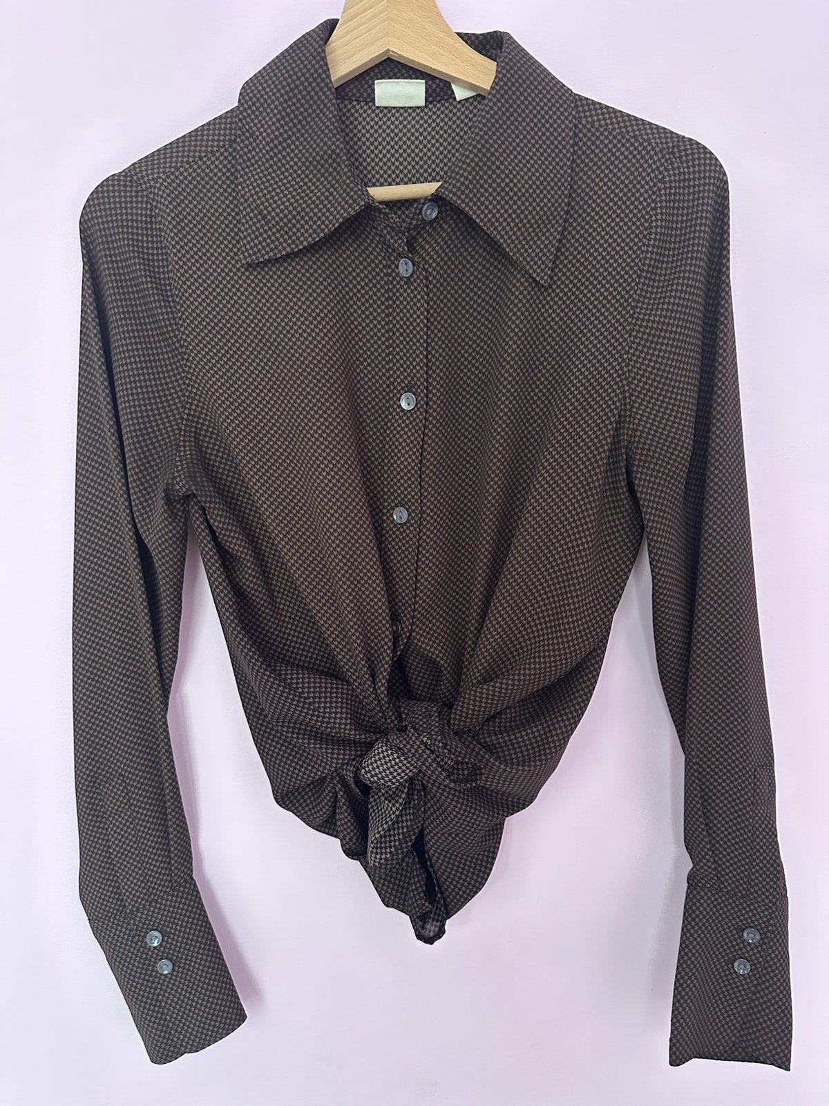 Levi's Vintage Style Blouse met Pied-de-poule Print - XS/34, Kleding | Dames, Ophalen of Verzenden, Zo goed als nieuw, Maat 34 (XS) of kleiner