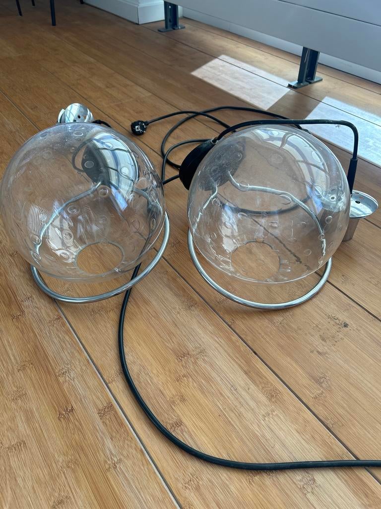 Set van 2 Raak vintage glazen bol wandlampen, Ophalen, Gebruikt