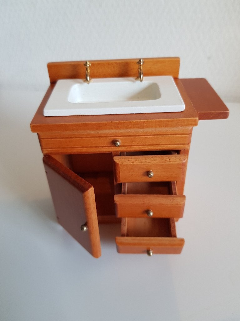 Miniatuur wastafelmeubel voor poppenhuis, Verzamelen, Verzenden, Nieuw, Sanitair