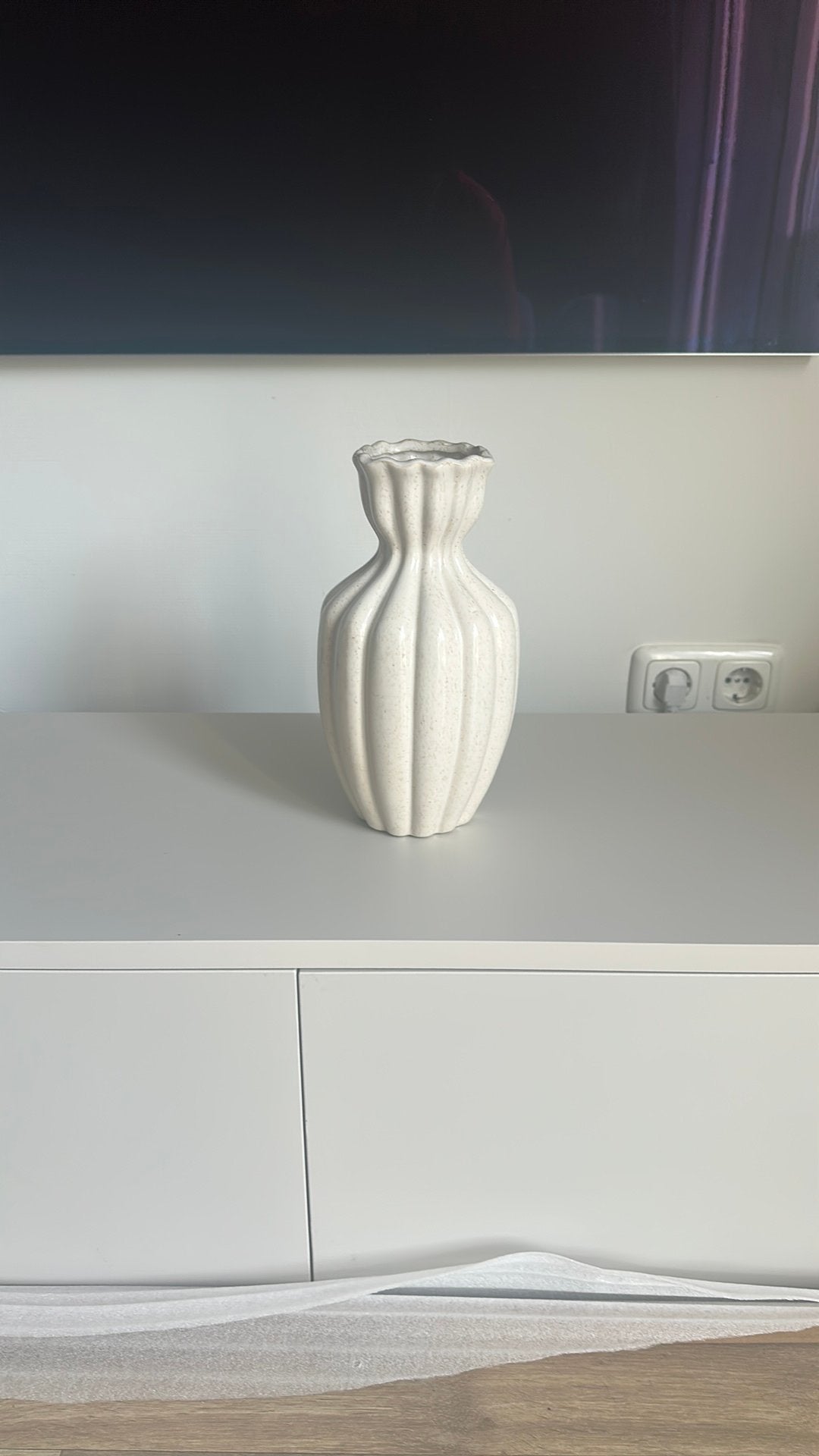Japandi vaas beige, Ophalen, Beige, 25 cm, Nieuw