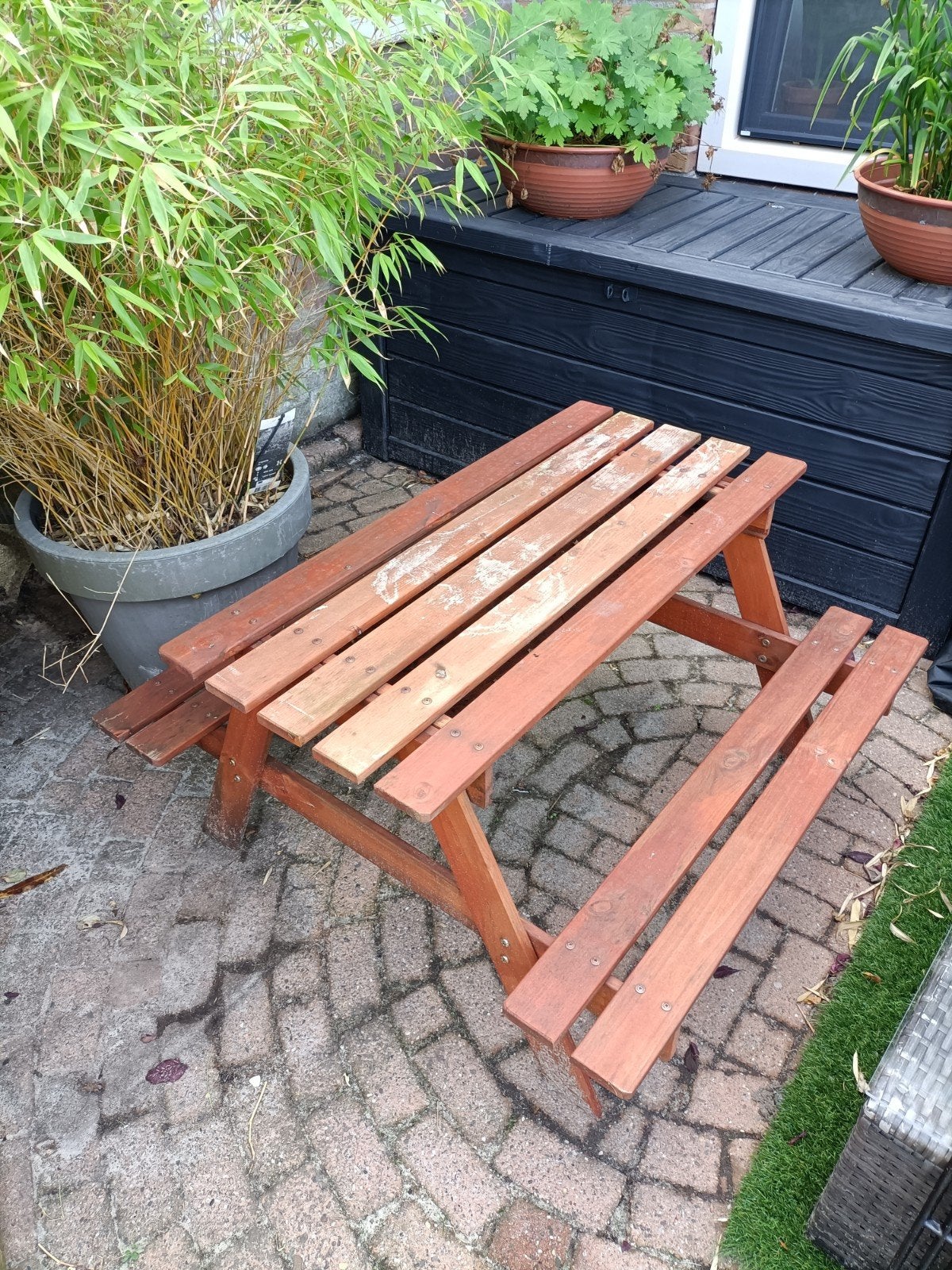 Houten picknicktafel voor kinderen, Ophalen, Gebruikt, Rechthoekig, Kinderpicknicktafel