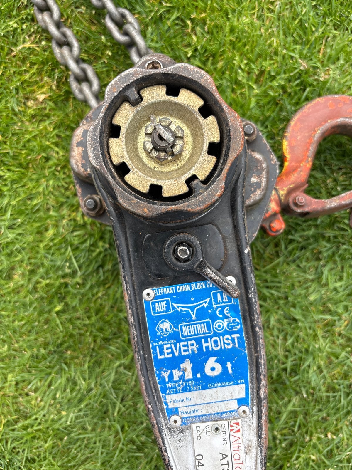 Elephant Lever Hoist 1.6t - Tackel Ketting, Ophalen of Verzenden, Gebruikt, Handmatig