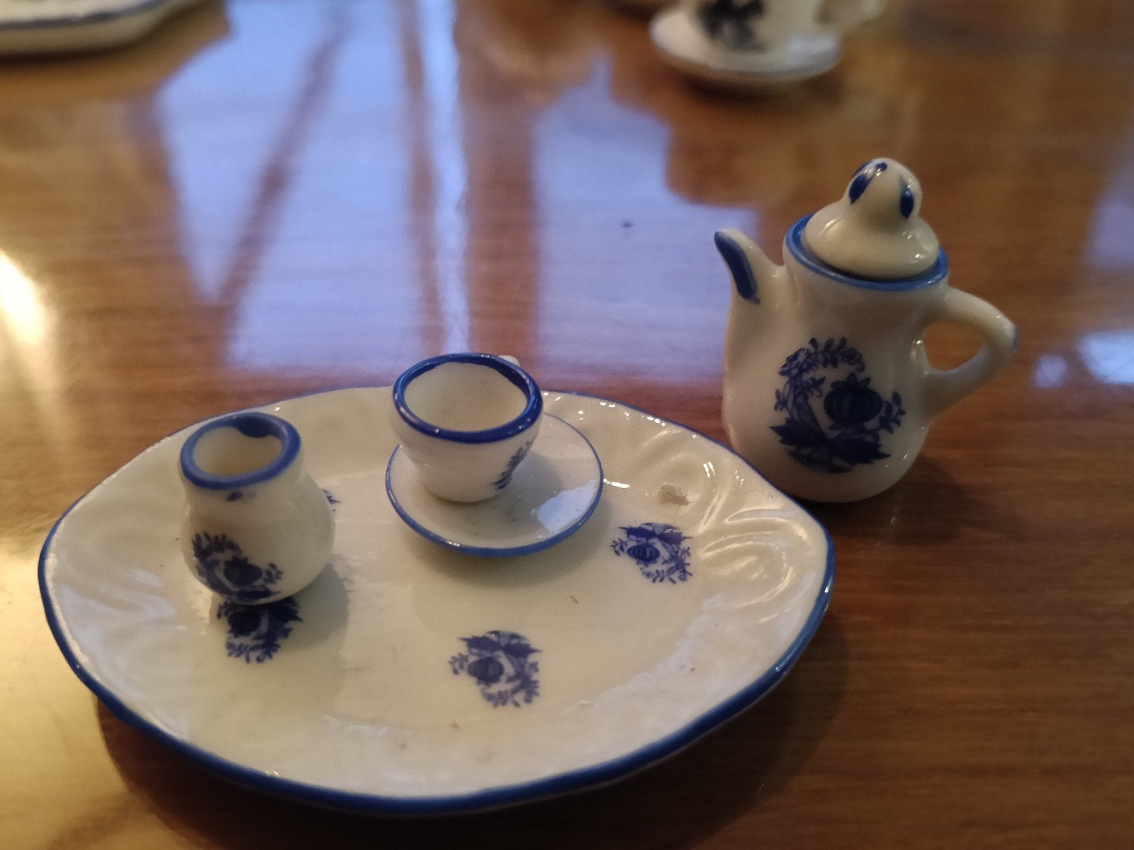 Miniatuur Delfts Blauw Theeserviesje, Ophalen of Verzenden