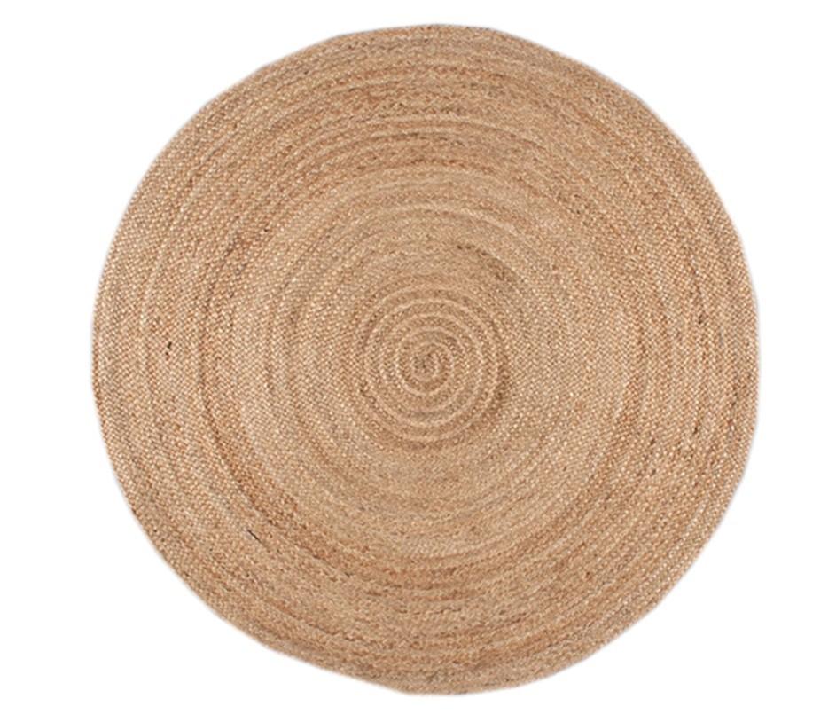 Jute vloerkleed 180cm, Ophalen, 150 tot 200 cm, Rond, Bohemian, Natuurlijk