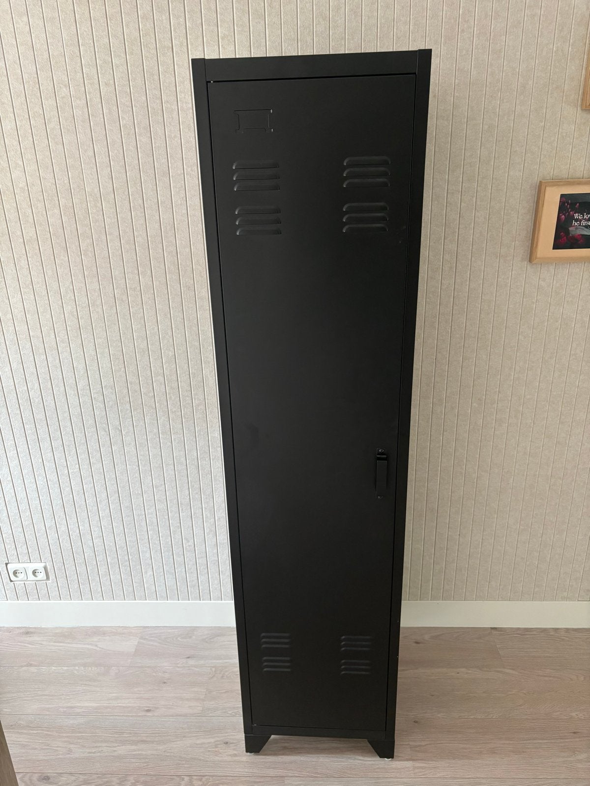 Zwarte Metalen 1-Deurs Lockerkast Industrieel, Ophalen, Minder dan 50 cm, Zo goed als nieuw, Metaal