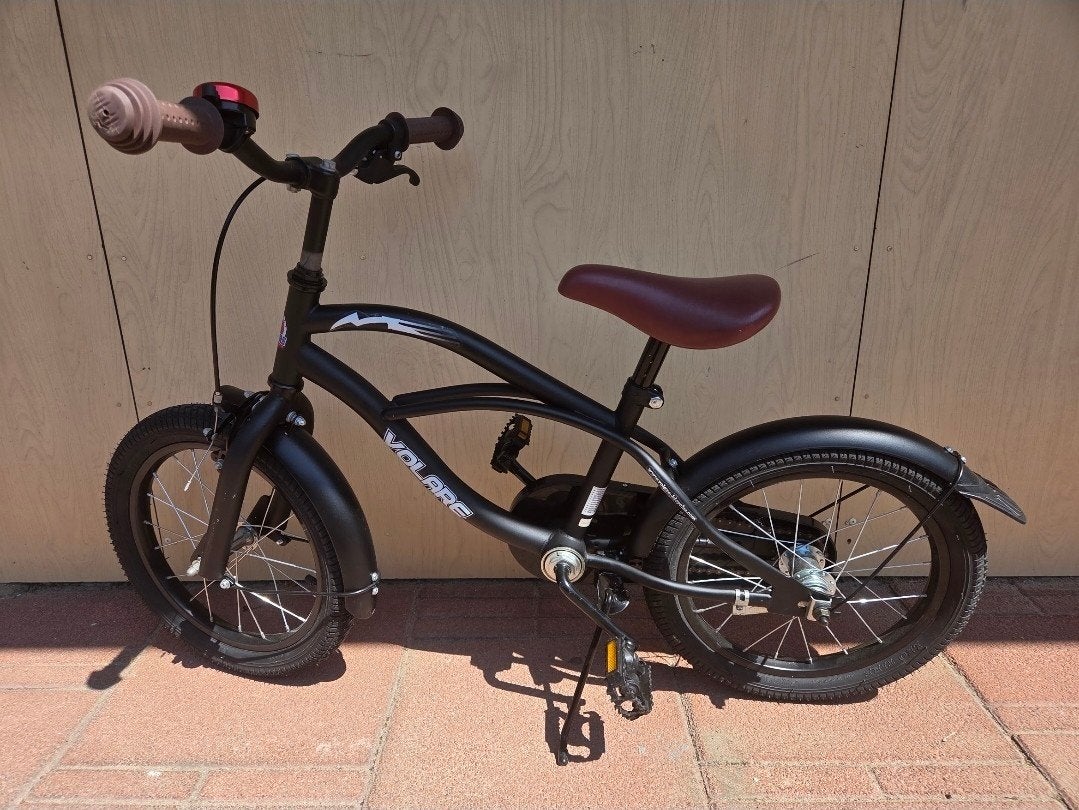 Volare kinderfiets 18 inch - Zwart met bruin zadel, Ophalen, Velgrem, Volare, 16 tot 20 inch