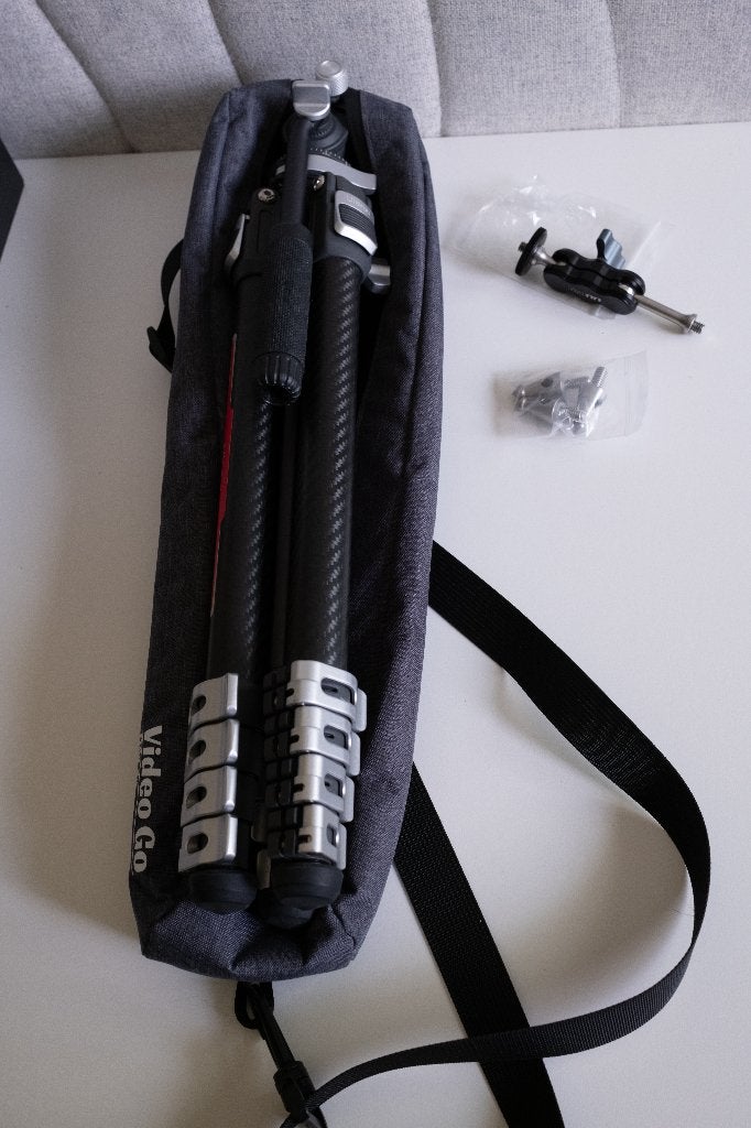Ulanzi TT09 VideoGo Carbon Fiber Tripod — Arca Swiss, Ophalen of Verzenden, Zo goed als nieuw, Minder dan 150 cm, Driepoot