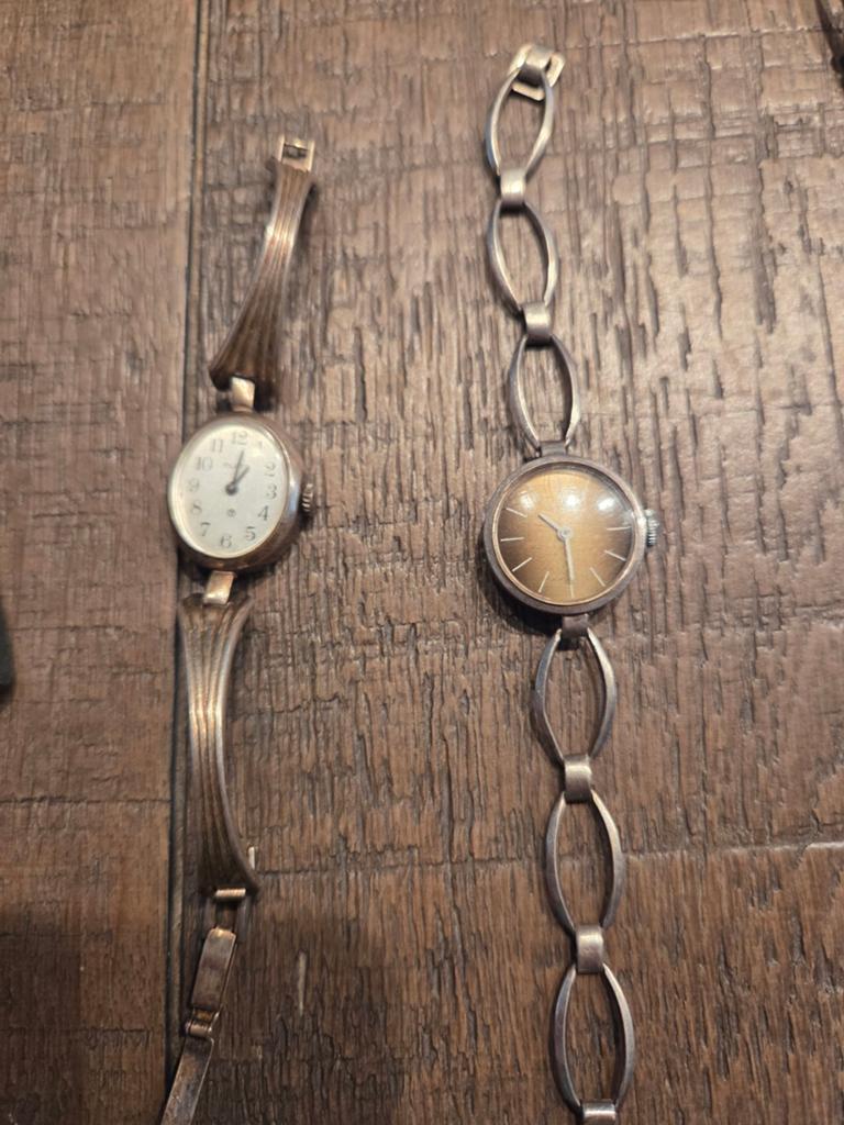 Zilveren 925 Vintage Dames Polshorloges - Plato & Union, Antiek en Kunst, Ophalen of Verzenden
