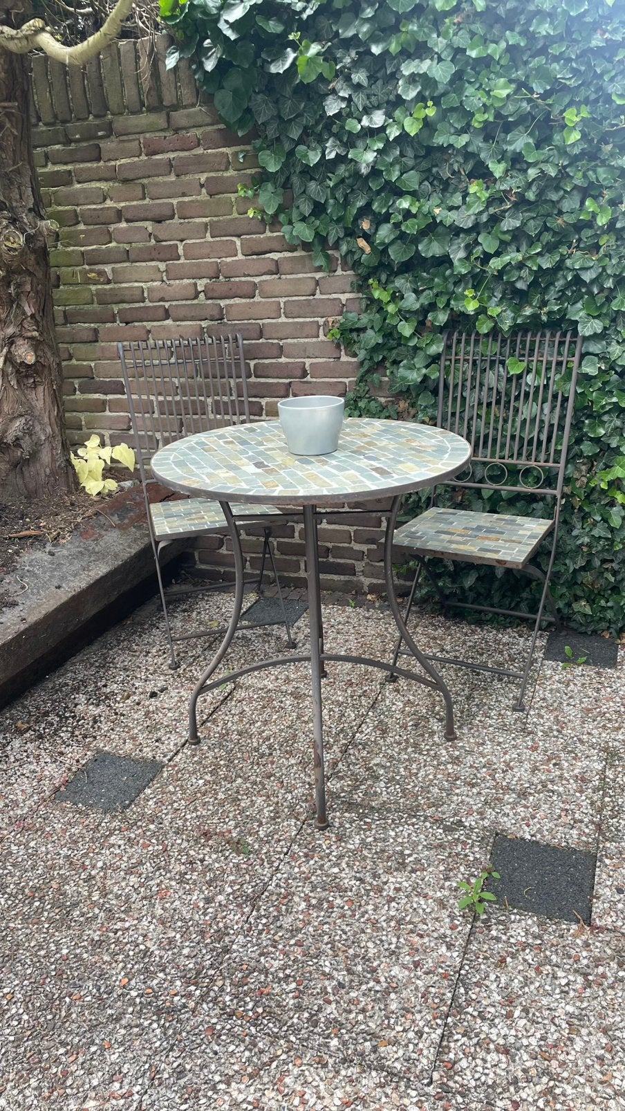 Bistroset, Gebruikt, Rvs, Tuinset, Ophalen