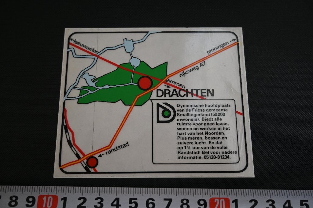 sticker transparant DRACHTEN smallingerland, Ophalen of Verzenden, Zo goed als nieuw