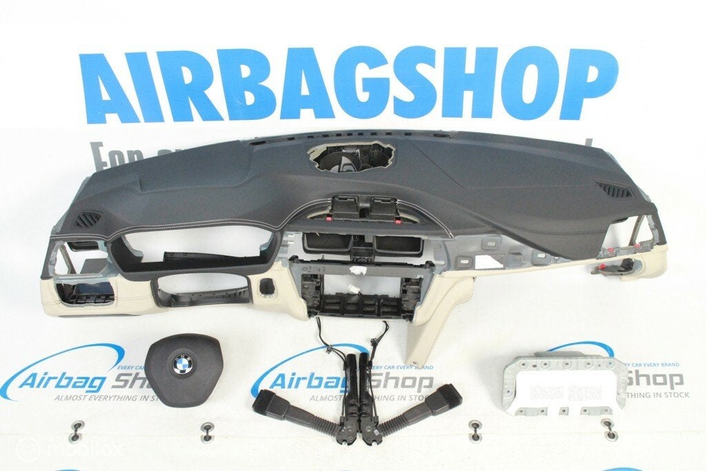 Airbag set - Dashboard zwart beige BMW 3 serie F30 F31 F34, Gebruikt, Ophalen of Verzenden