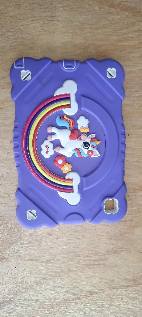 Stevige kinder tablet hoes unicorn / regenboog – paars, Onbekend, Nieuw, Bescherming voor- en achterkant, Ophalen