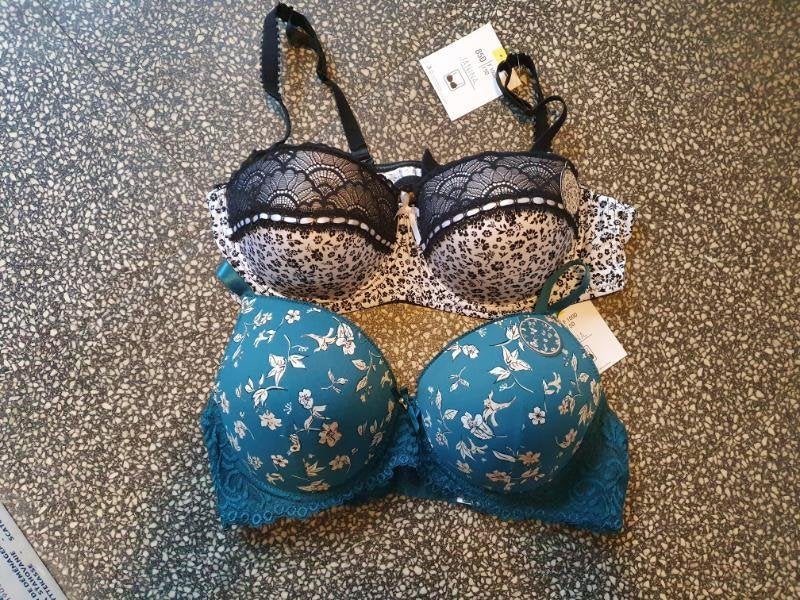 Nieuw! 2x voorgevormde bh met leuke prints maat 85D!, Verzenden, Overige kleuren, BH