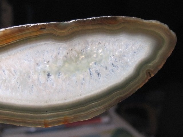 e. 5x schitterende edelsteen GROENE AGAATSCHIJF (2), Verzenden, Nieuw
