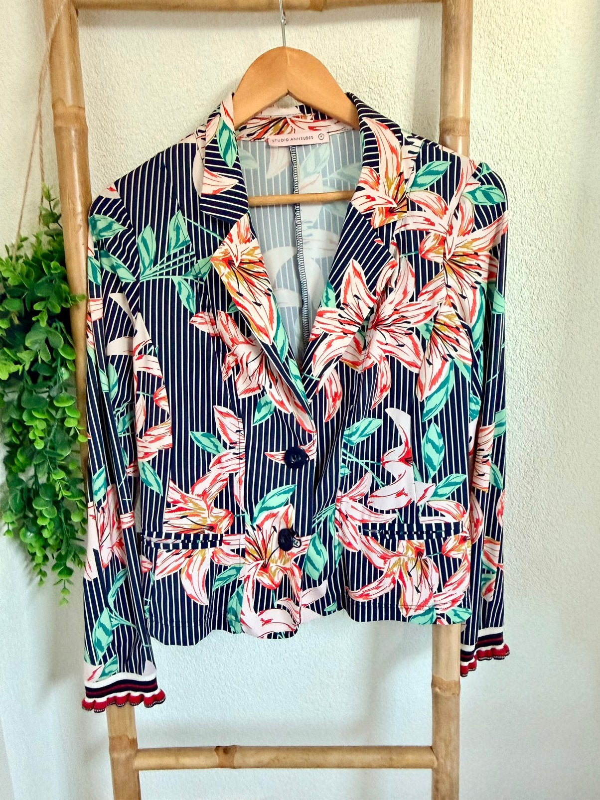 Studio Anneloes travelstof blazer maat M, Maat 38/40 (M), Meerkleurig, Ophalen of Verzenden, Zo goed als nieuw