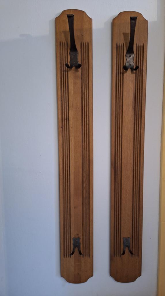 Antieke vintage wand kapstokken 2x, Ophalen, Hout, Wandkapstok, Minder dan 100 cm
