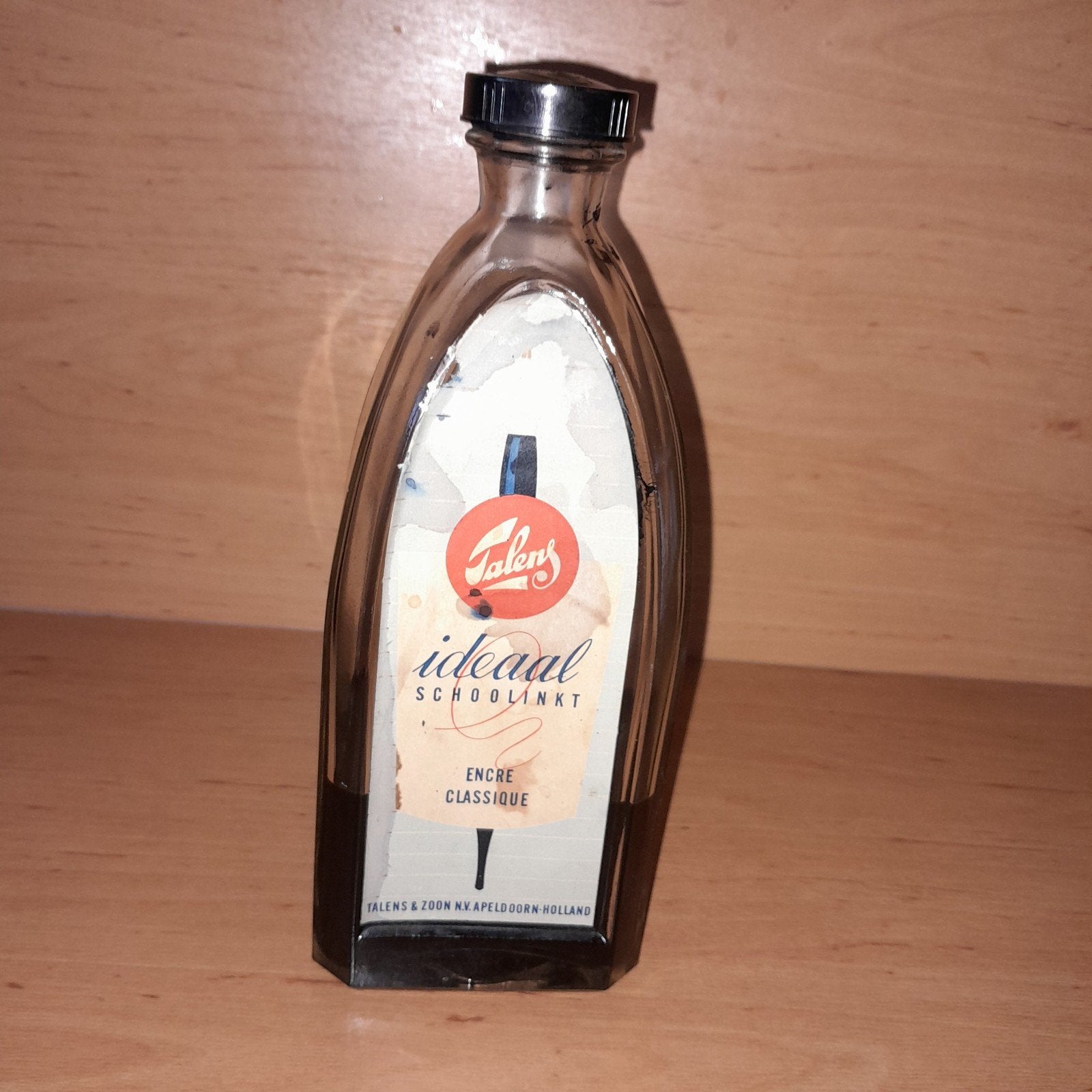 Vintage grote fles inkt voor inktpot vullen op school bv, Ophalen of Verzenden