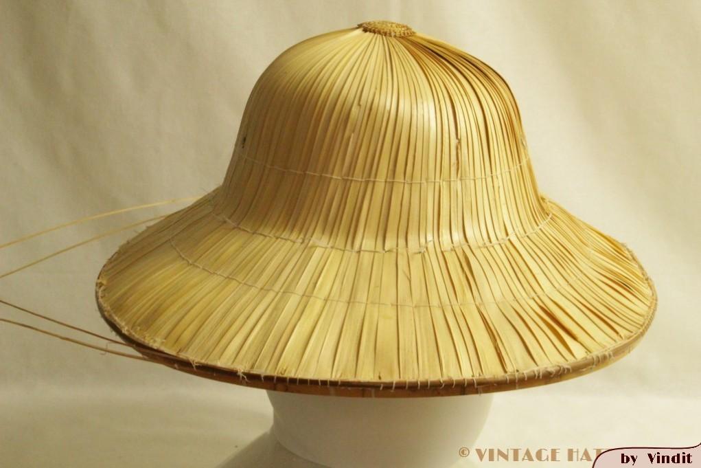 Vintage Jungle Safari hoed stro 59-60 totaal drie maal, Ophalen of Verzenden, Gebruikt, Handschoenen, Hoed of Pet