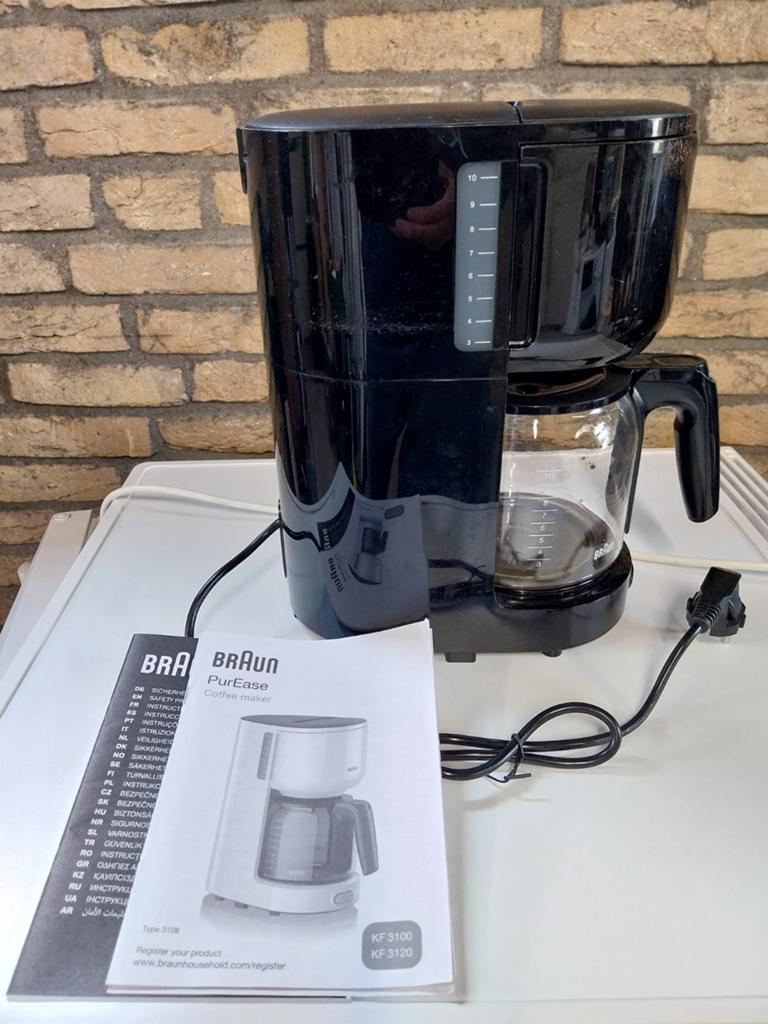 Braun koffiemachine met boekjes, Ophalen, Gebruikt, Koffiemachine, Gemalen koffie