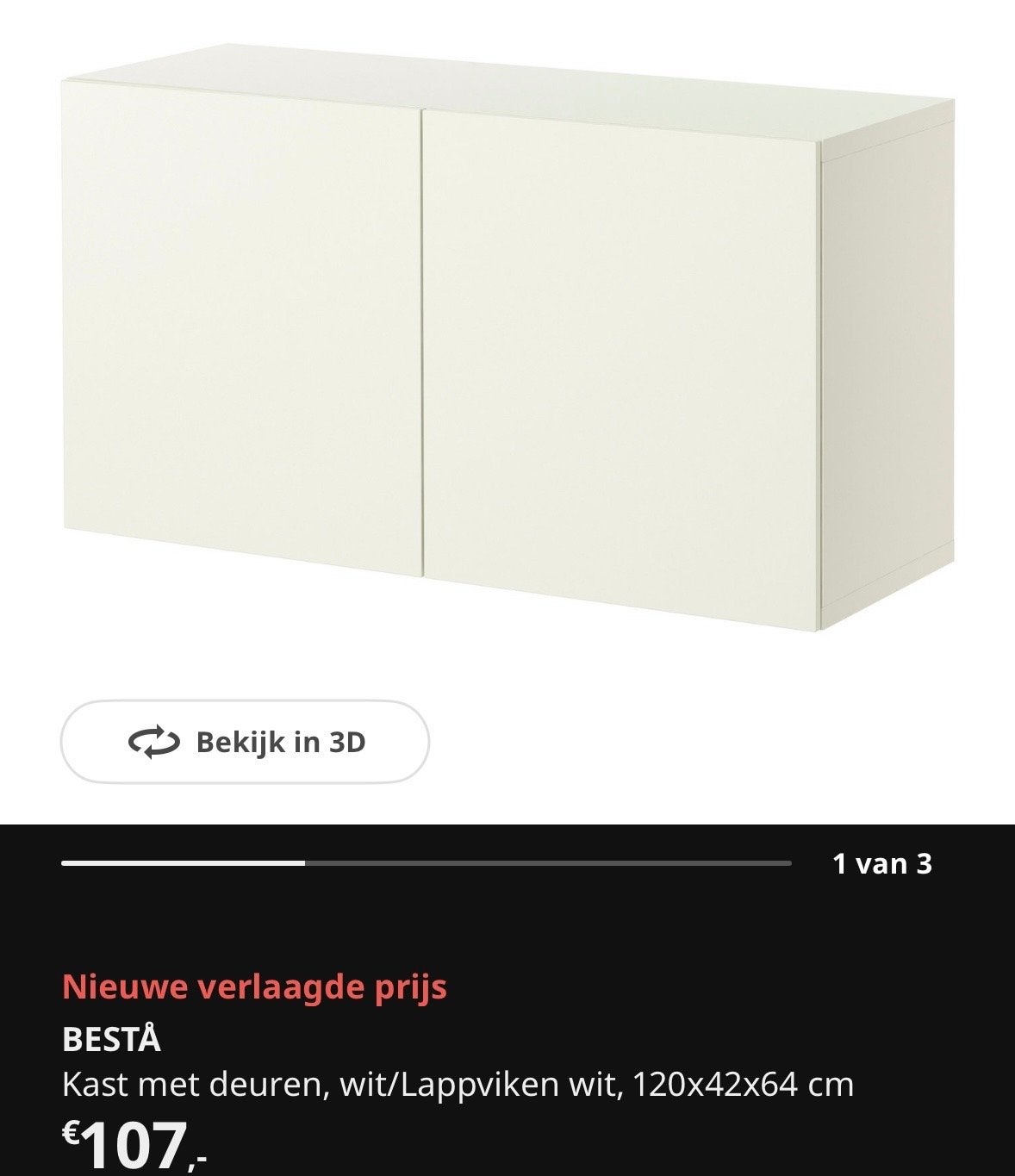 IKEA BESTÅ Kast met deuren, wit, Huis en Inrichting, Ophalen, Gebruikt