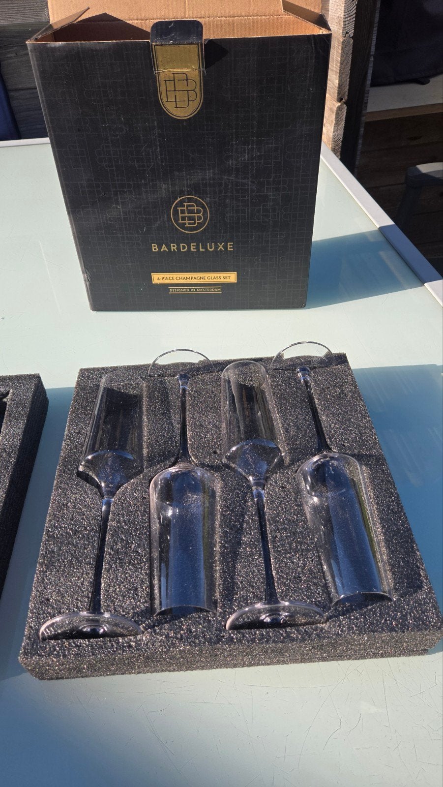 te koop champagneglazen 4 stuks nieuw in doos, Ophalen of Verzenden, Nieuw