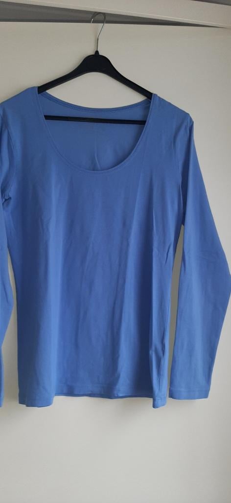 Lichtblauw Tshirt, maat L, lange mouwen., Maat 38/40 (M), Blauw, Ophalen of Verzenden, Zo goed als nieuw