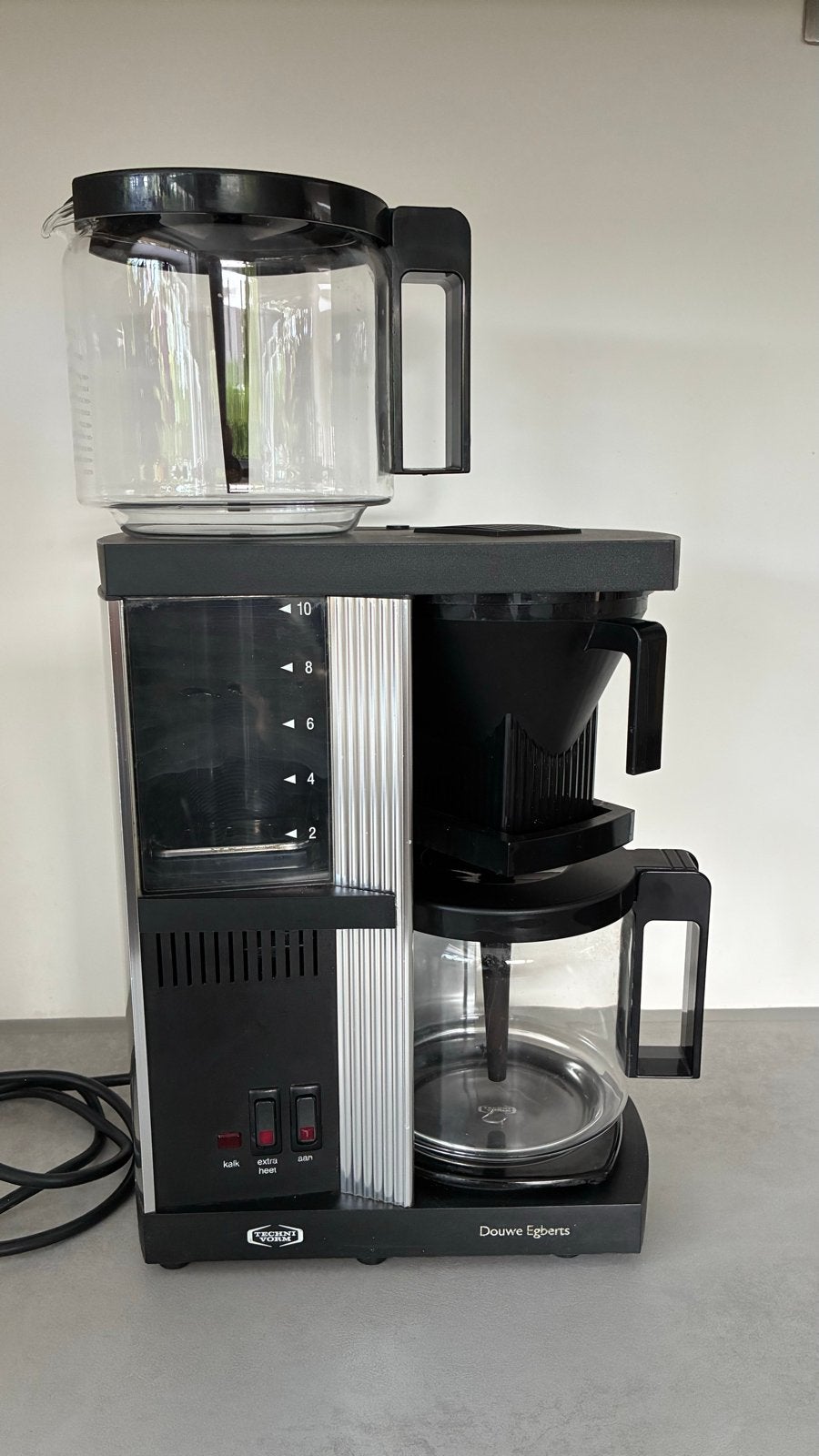 Technivorm Moccamaster GCS Douwe Egberts 1997 met extra kan, Witgoed en Apparatuur, Koffiezetapparaten, Gebruikt, Gemalen koffie
