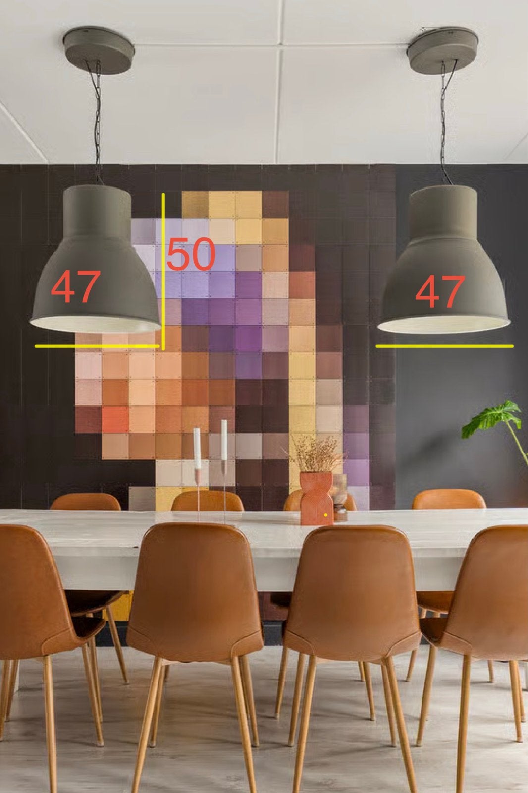 Set van 2 industriële hanglampen, grijs, 47x50 cm, Ophalen, Zo goed als nieuw, Metaal, E27 (groot)