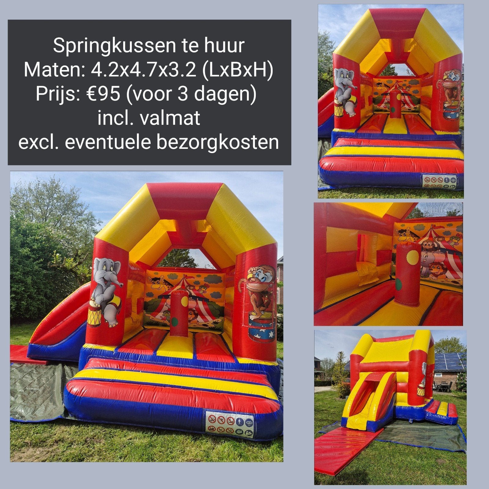 Springkussen Circus te huur bij B&S verhuur Gendt, Ophalen, Zo goed als nieuw, Overige