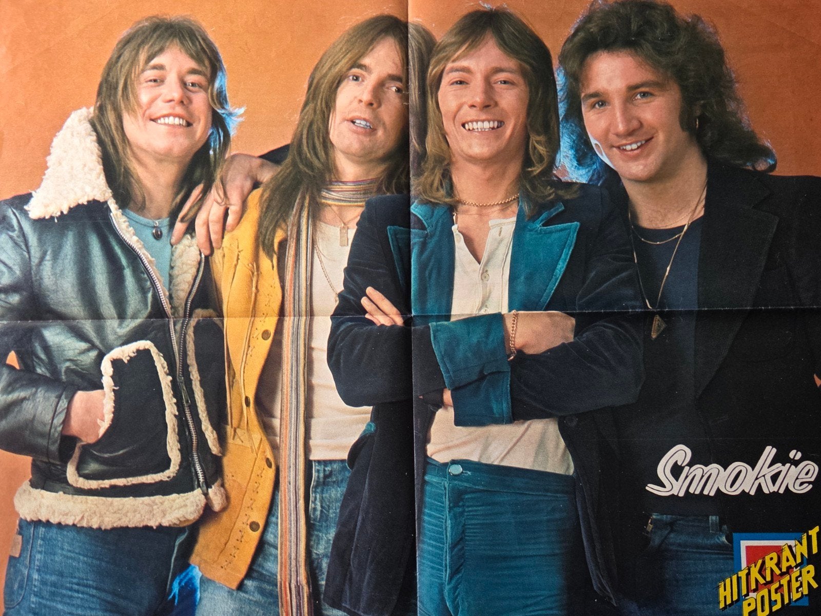 Vintage Smokie Poster - Jaren '70, Ophalen of Verzenden, Zo goed als nieuw, A1 t/m A3, Muziek