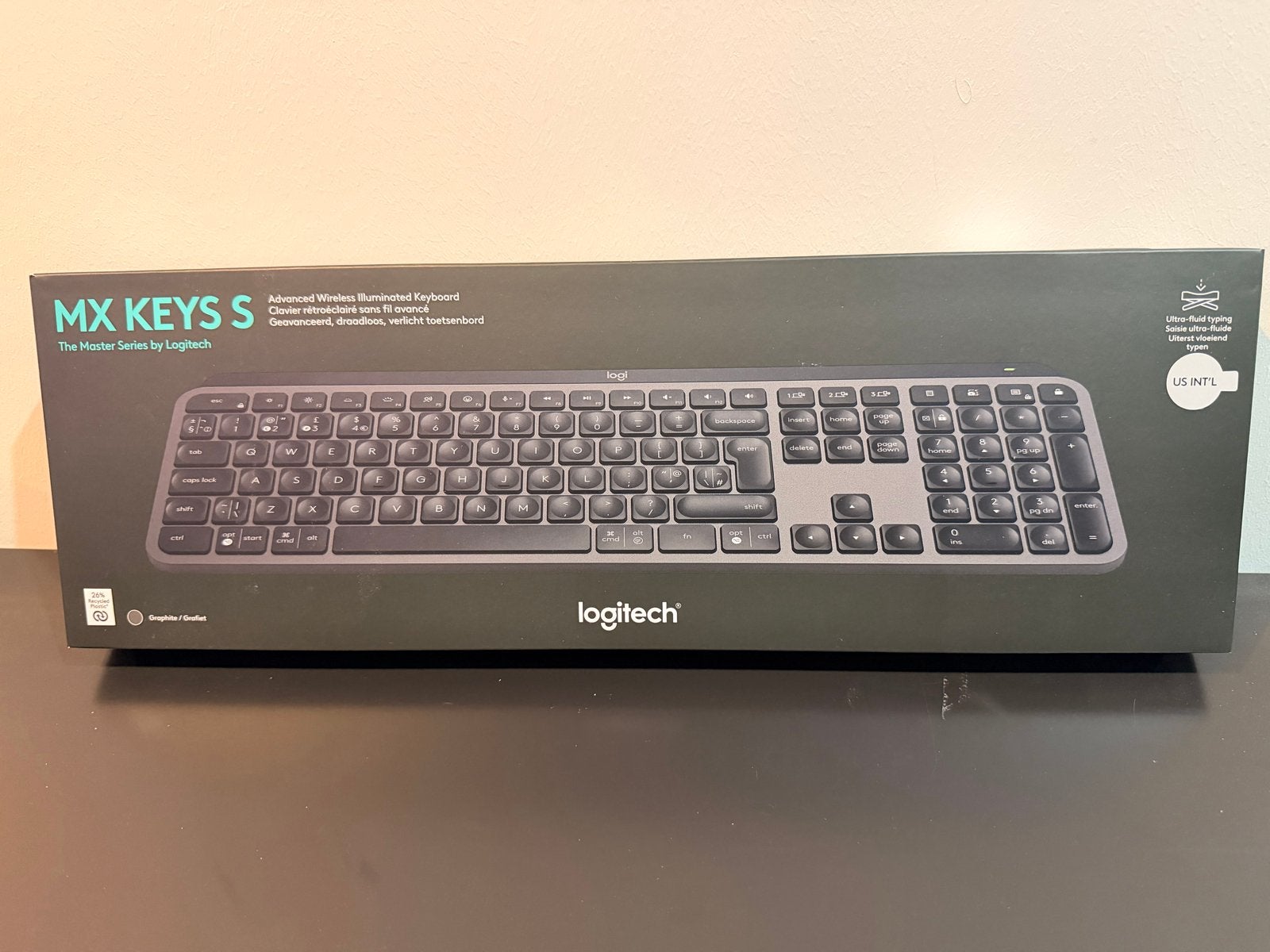 Logitech MX Keys S Draadloos Verlicht Toetsenbord, Computers en Software, Ophalen, Nieuw, Draadloos, Qwerty