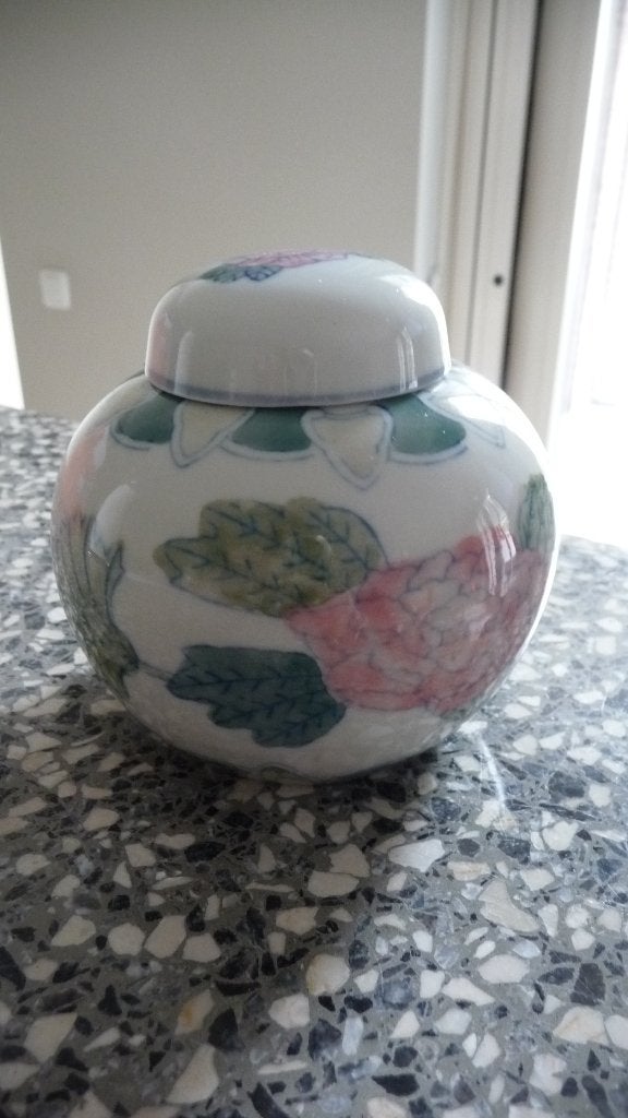 Decoratieve porseleinen pot met bloemenpatroon, Ophalen of Verzenden