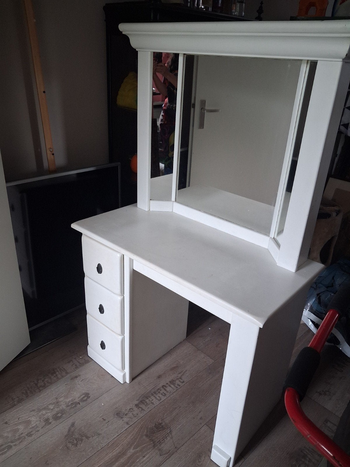 Kaptafel met grote Spiegel, Ophalen, Gebruikt, 100 tot 150 cm, 50 tot 100 cm