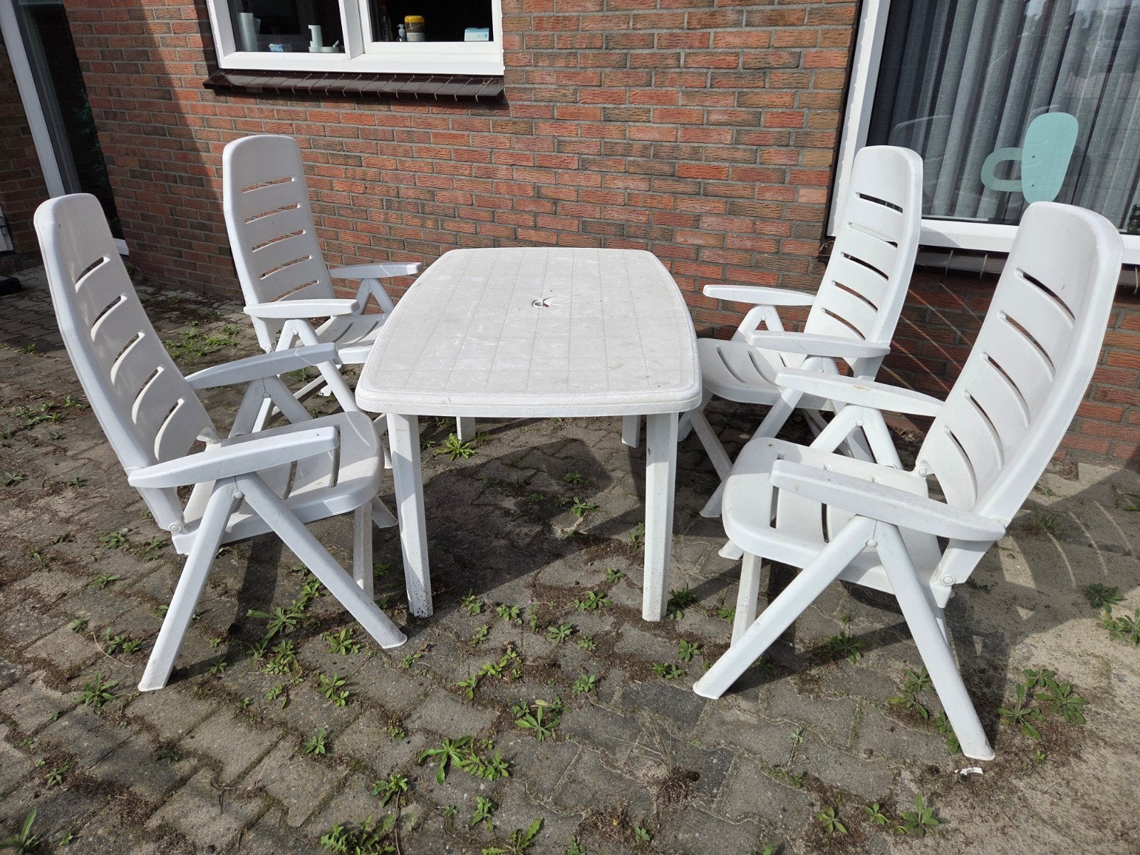 Tuinset kunststof, Tuin en Terras, Ophalen, Gebruikt, Kunststof