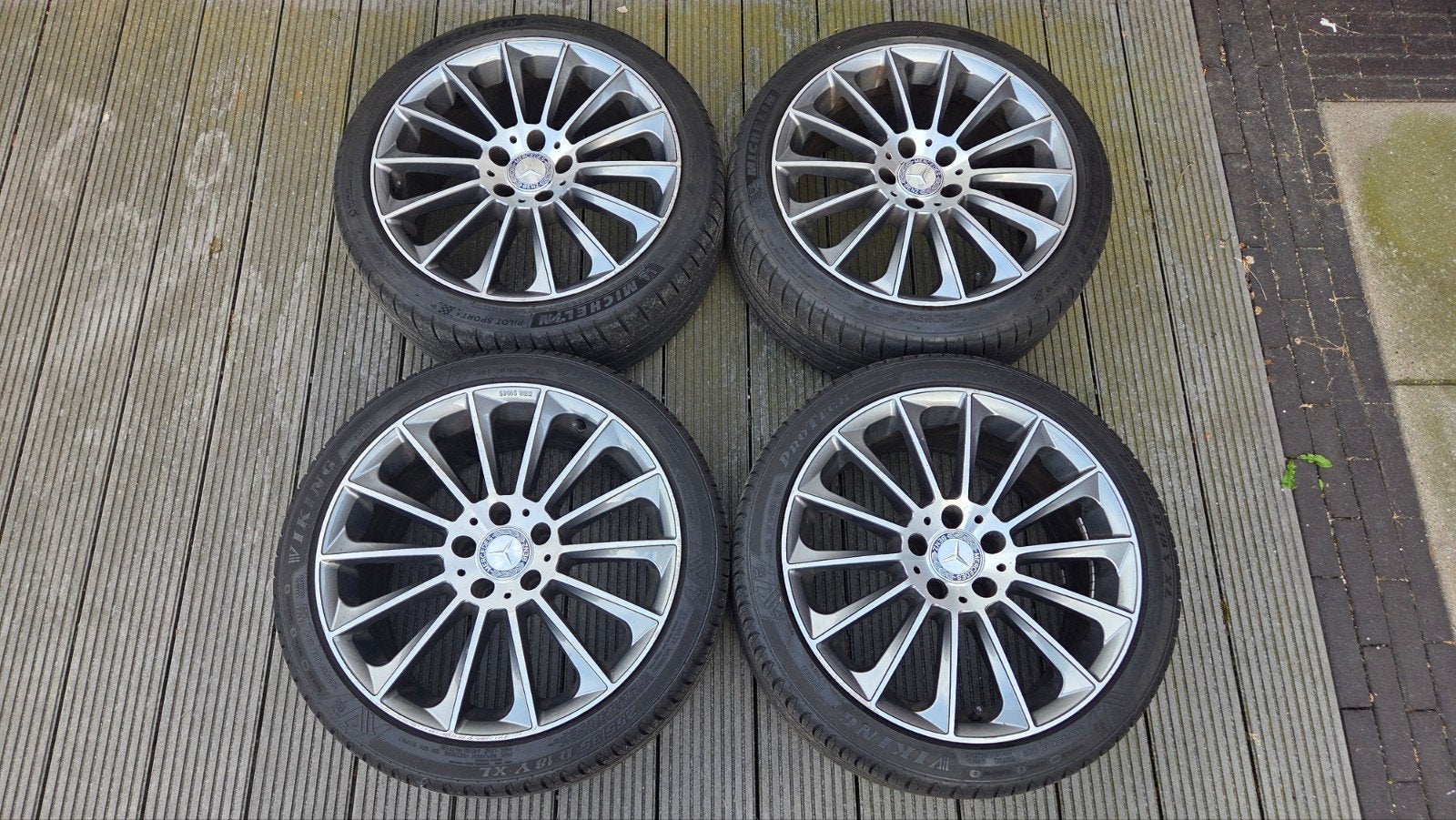 Mercedes-Benz 18 inch velgen met zomerbanden, Ophalen, 18 inch, Gebruikt, Banden en Velgen