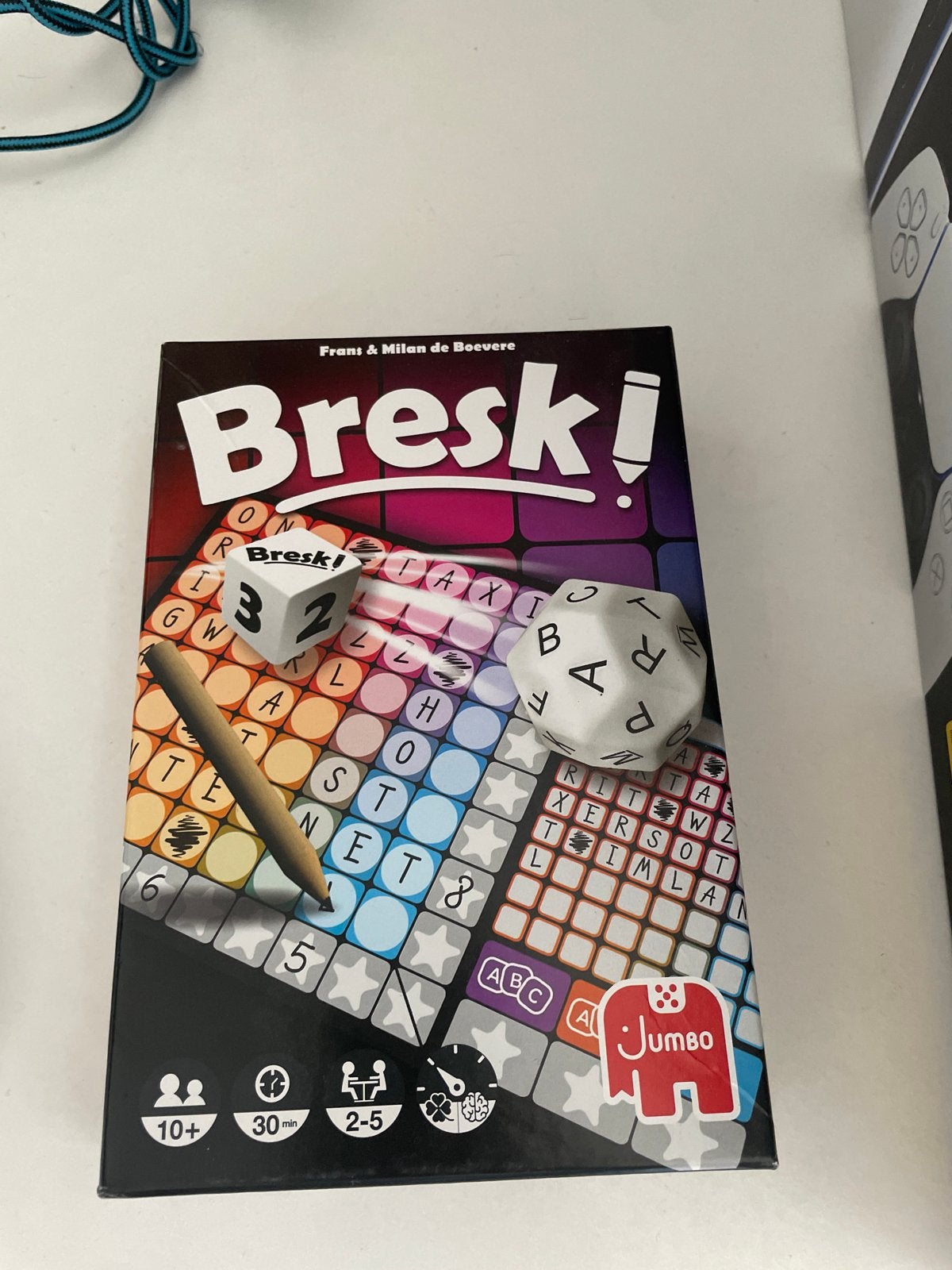 Bresk! Bordspel van Jumbo - Woordspel  met dobbelstenen, Drie of vier spelers, Ophalen of Verzenden, Zo goed als nieuw