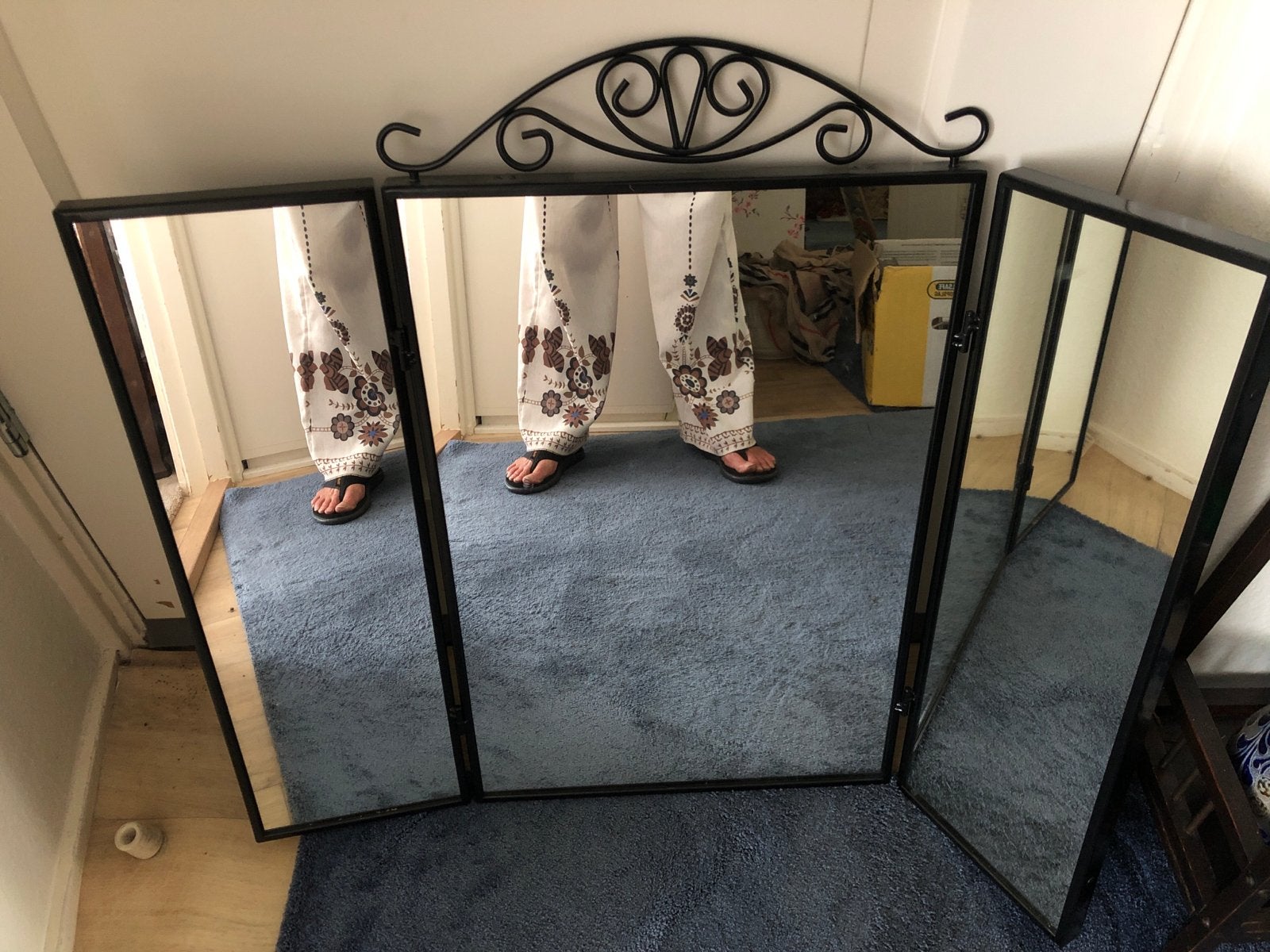 IKEA KARMSUND drieluik spiegel met beweegbare luikjes, Ophalen, Rechthoekig, Minder dan 100 cm