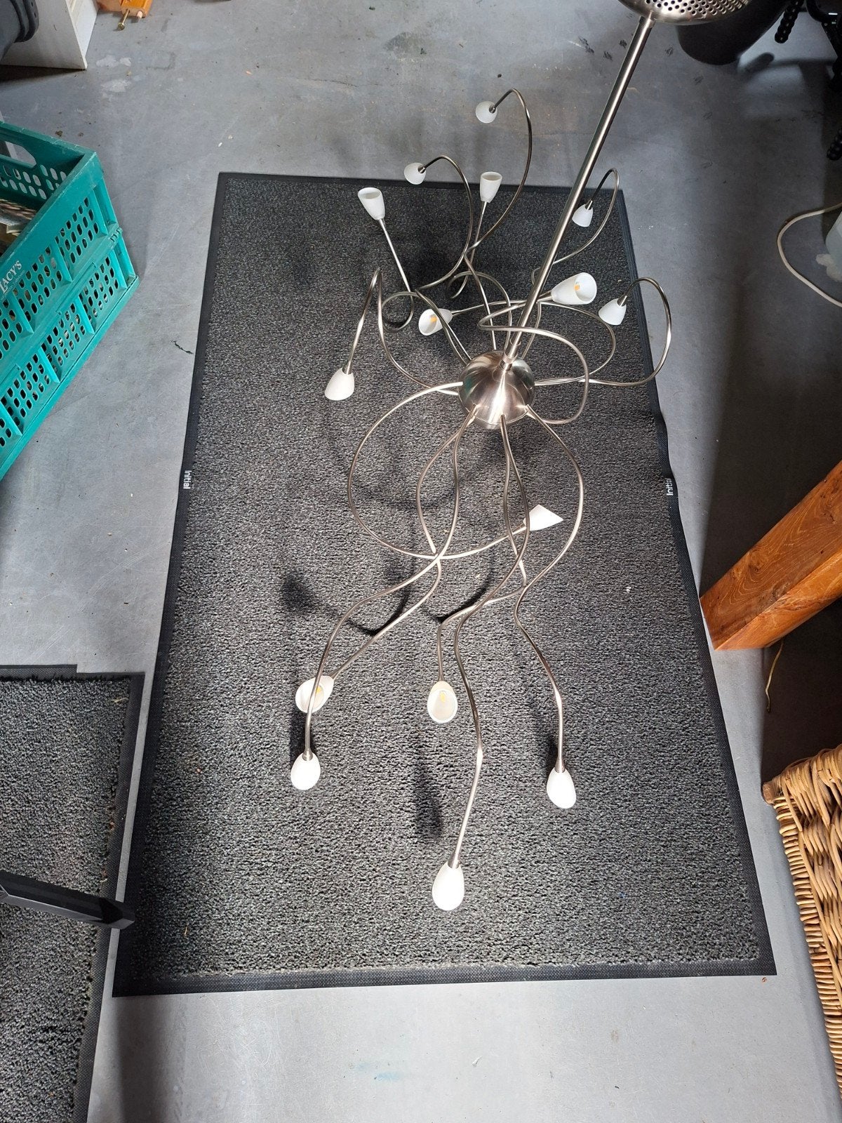 Moderne design hanglamp met 15 lichtpunten, Overige merken, Gebruikt, Zilver, G4