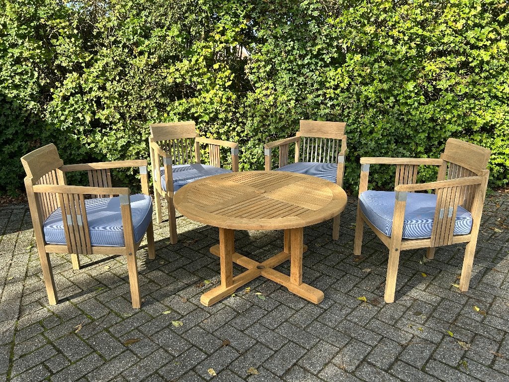 Leuke teakhouten tuinset / loungeset - Allure, Ophalen, 4 zitplaatsen, Gebruikt, Allure