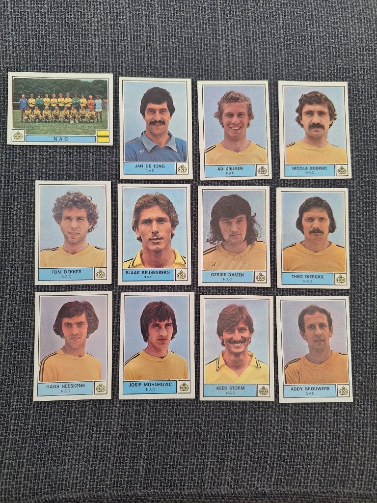 Panini Voetbal 78 NAC 12x, Verzamelen, Verzenden, Zo goed als nieuw, NAC Breda, Poster, Plaatje of Sticker