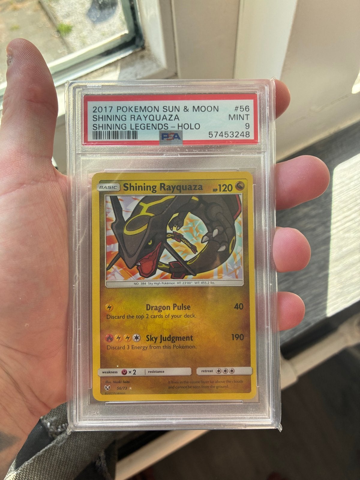 Shining Rayquaza Sun & Moon 2017 #56 PSA 9, Ophalen, Nieuw, Losse kaart, Foil