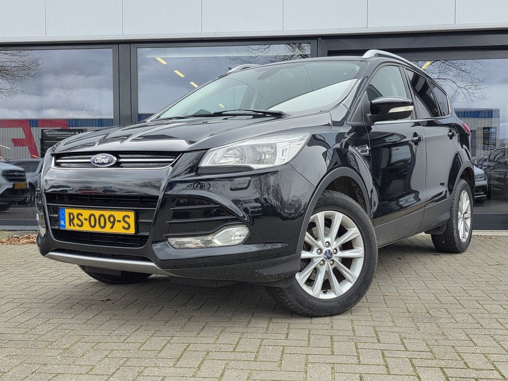 Ford Kuga 1.5 Titanium + KEYLESS + KLIMA + LM VELGEN, 4 cilinders, Leder en Stof, Zwart, Bedrijf