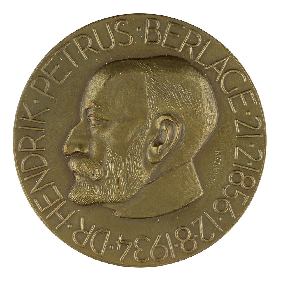 Dubbel VPK 1934 Nel Klaassen : Dr H.P. Berlage, Verzenden, Brons, Nederland