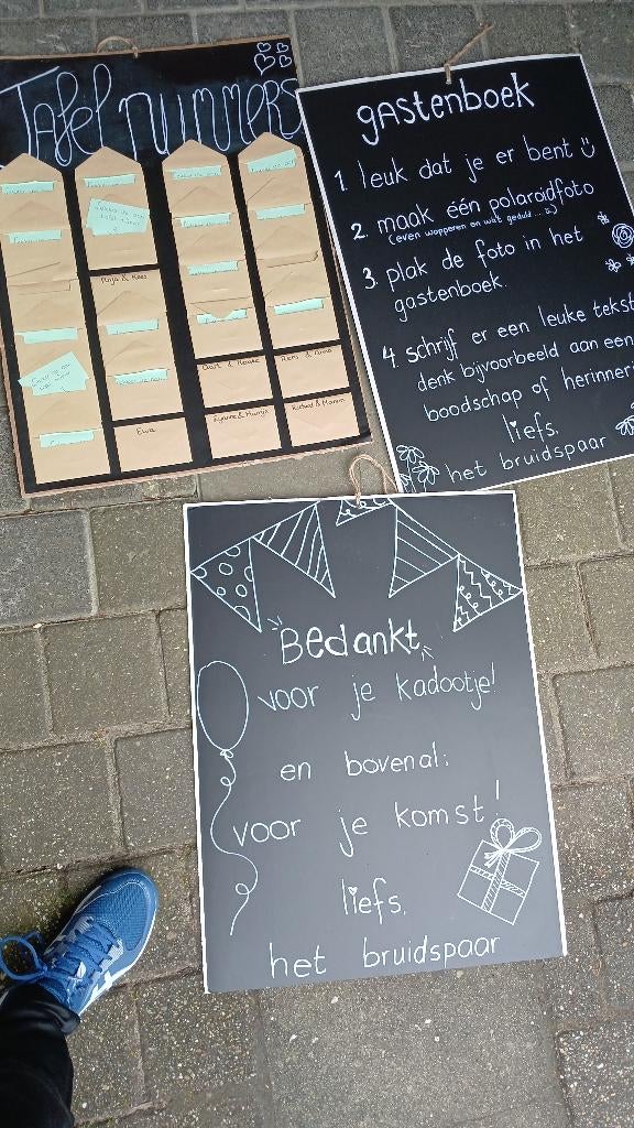 Bruidsdecoratie tekstborden, Ophalen, Zo goed als nieuw