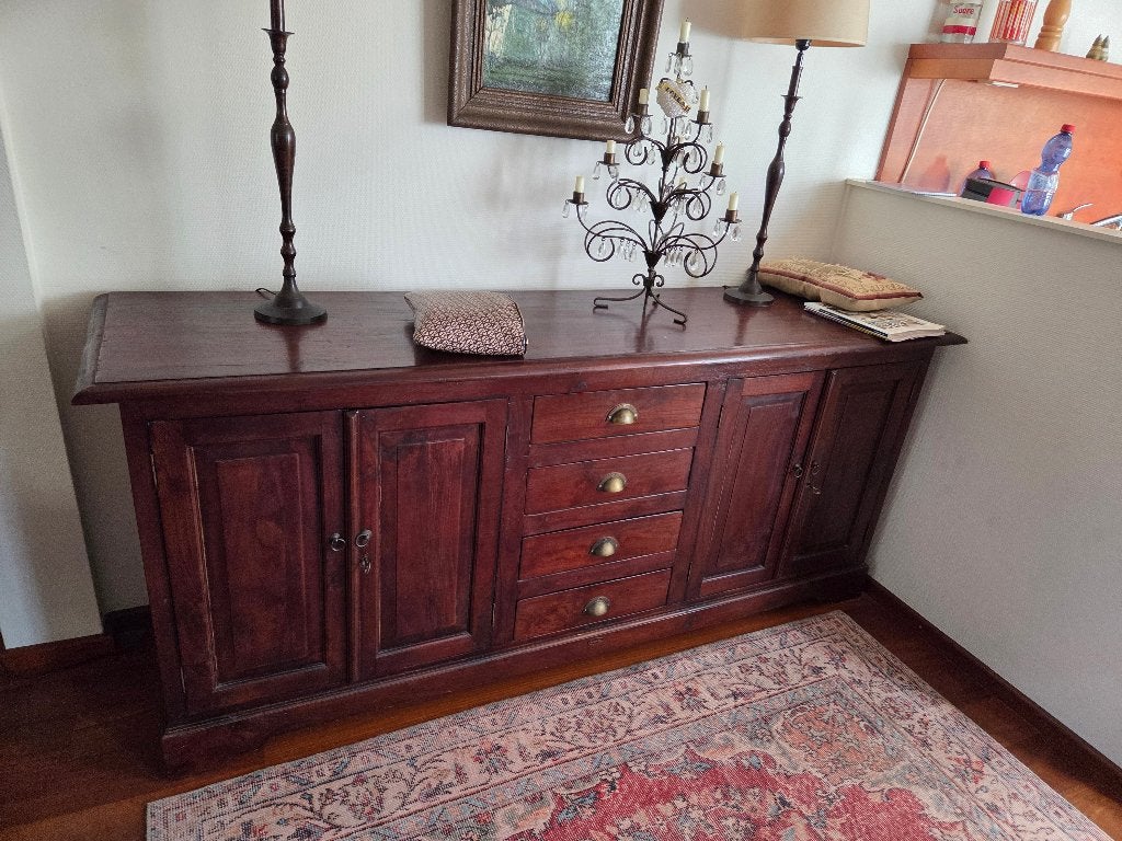 Prachtige Massief houten Antieke Buffetkast - Dressoir, Ophalen, Gebruikt, Met deur(en), 200 cm of meer